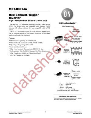 MC74HC14ADTG datasheet  